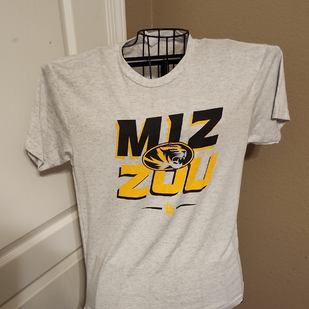 Next Level Apparel Gray Mizzou X STL Tee